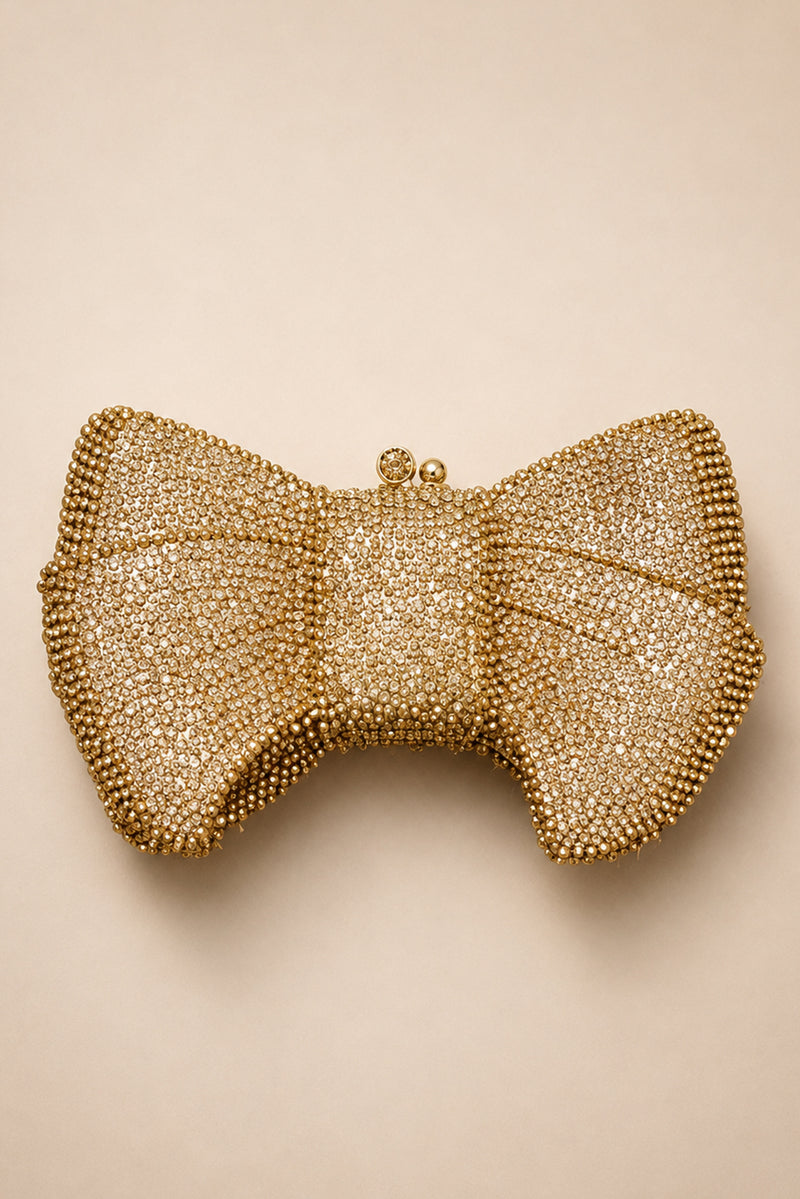 Golden Dazzle Bow Clutch