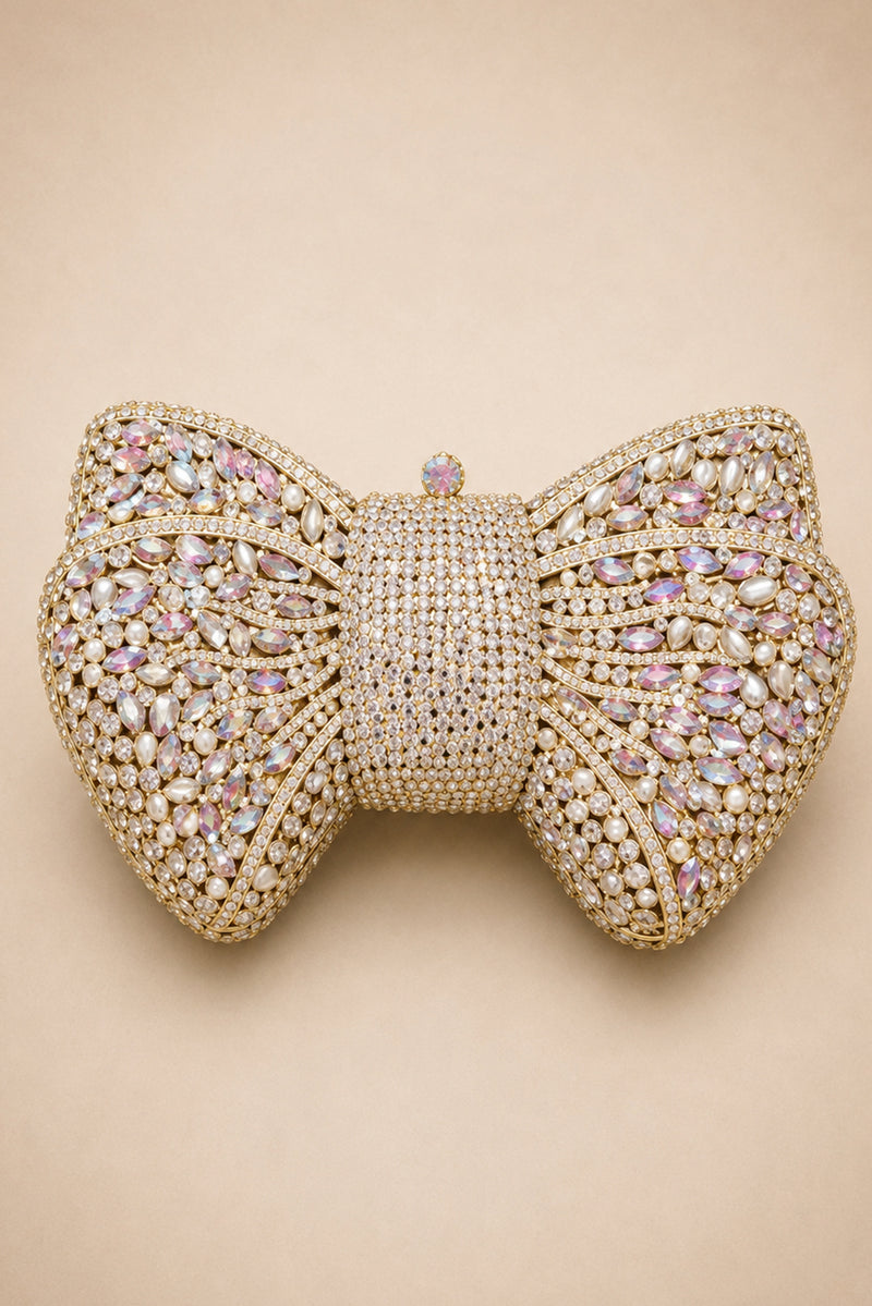 Rainbow Glam Bow Clutch
