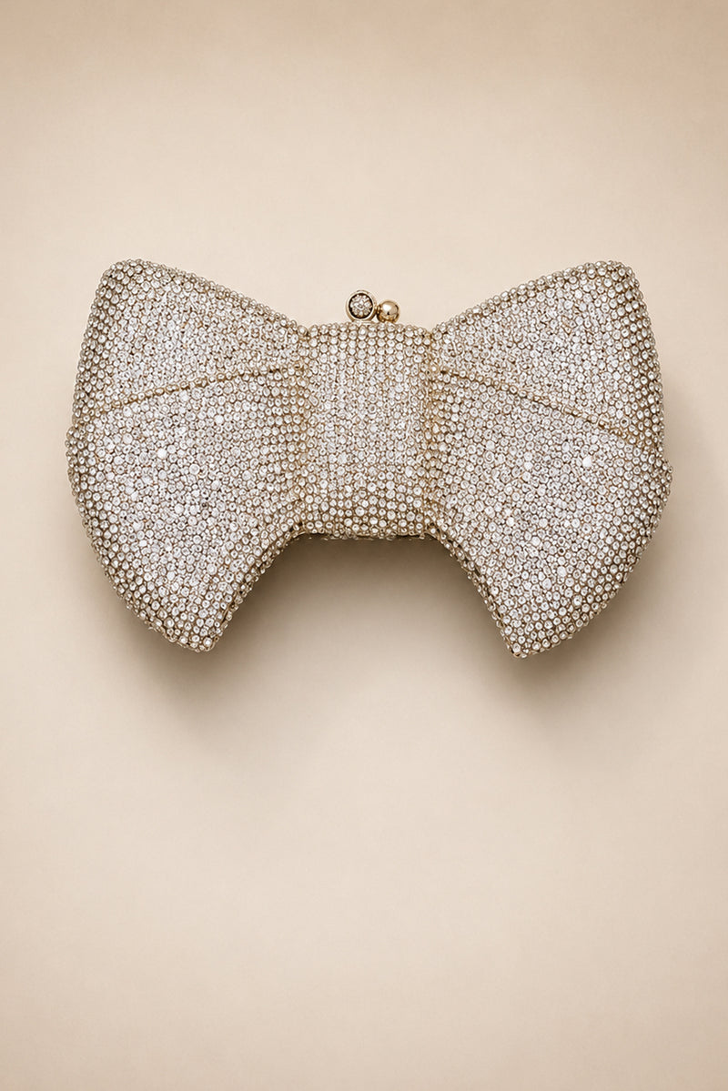 Silver Bling Bow Clutch