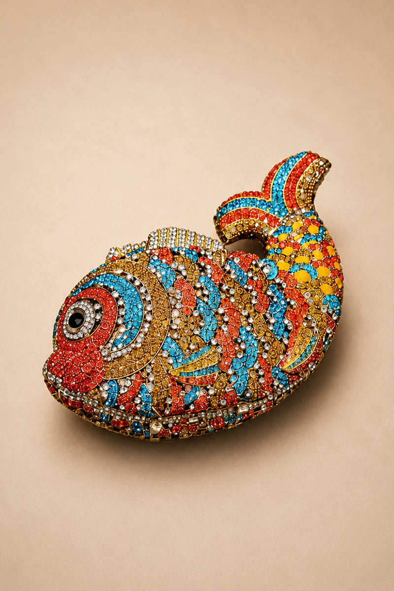 Mini Fish Clutch Luxury Rhinestones Purse