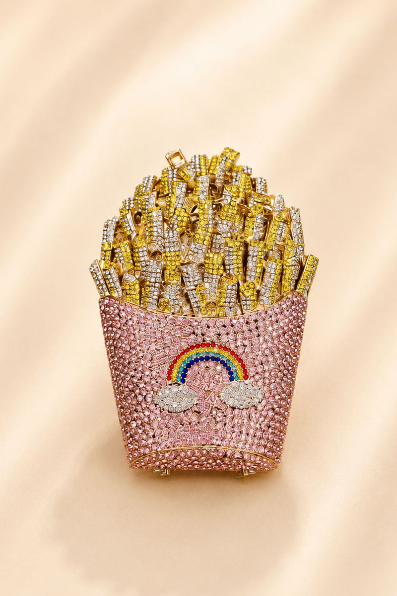 Pink Rainbow French Fries Clutch
