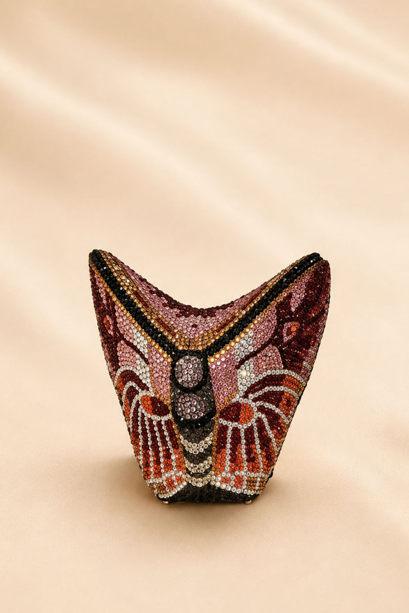 Pink Warp Crystal Clutch