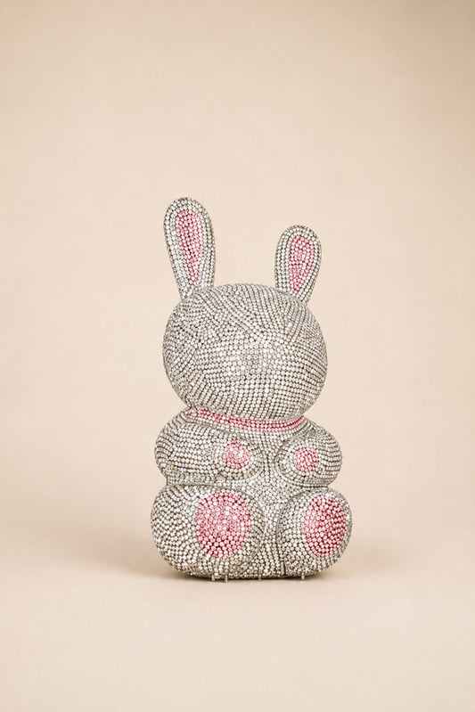 Silver Crystal Bunny Clutch