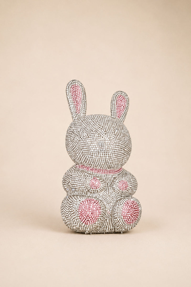 Silver Crystal Bunny Clutch